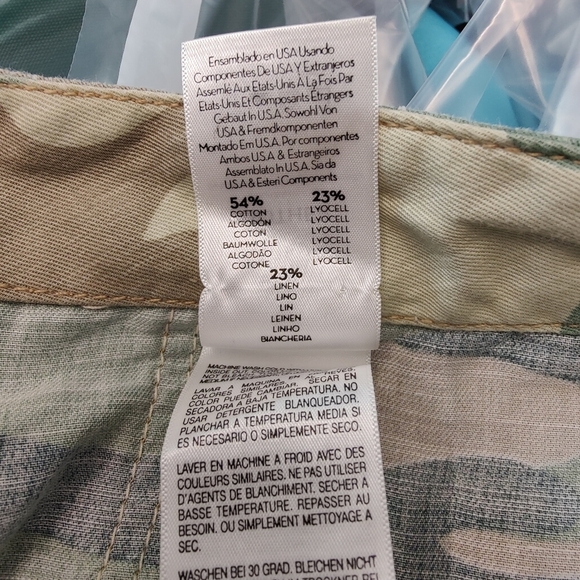 MOTHER Denim The Shaker Chop Crop Blue Green Camo Pants NWT Size 28 $218 - Picture 12 of 13